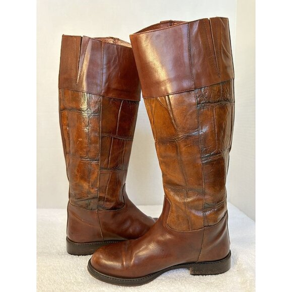 Joan & David Shoes - Joan & David Vint. Handmade Italy Genuine Leather Boots Brown  38 US 7.5